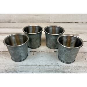 Metal Shot Cups Set of 4 Stainless Steel Jigger Cups Rustic Barware Condiment
